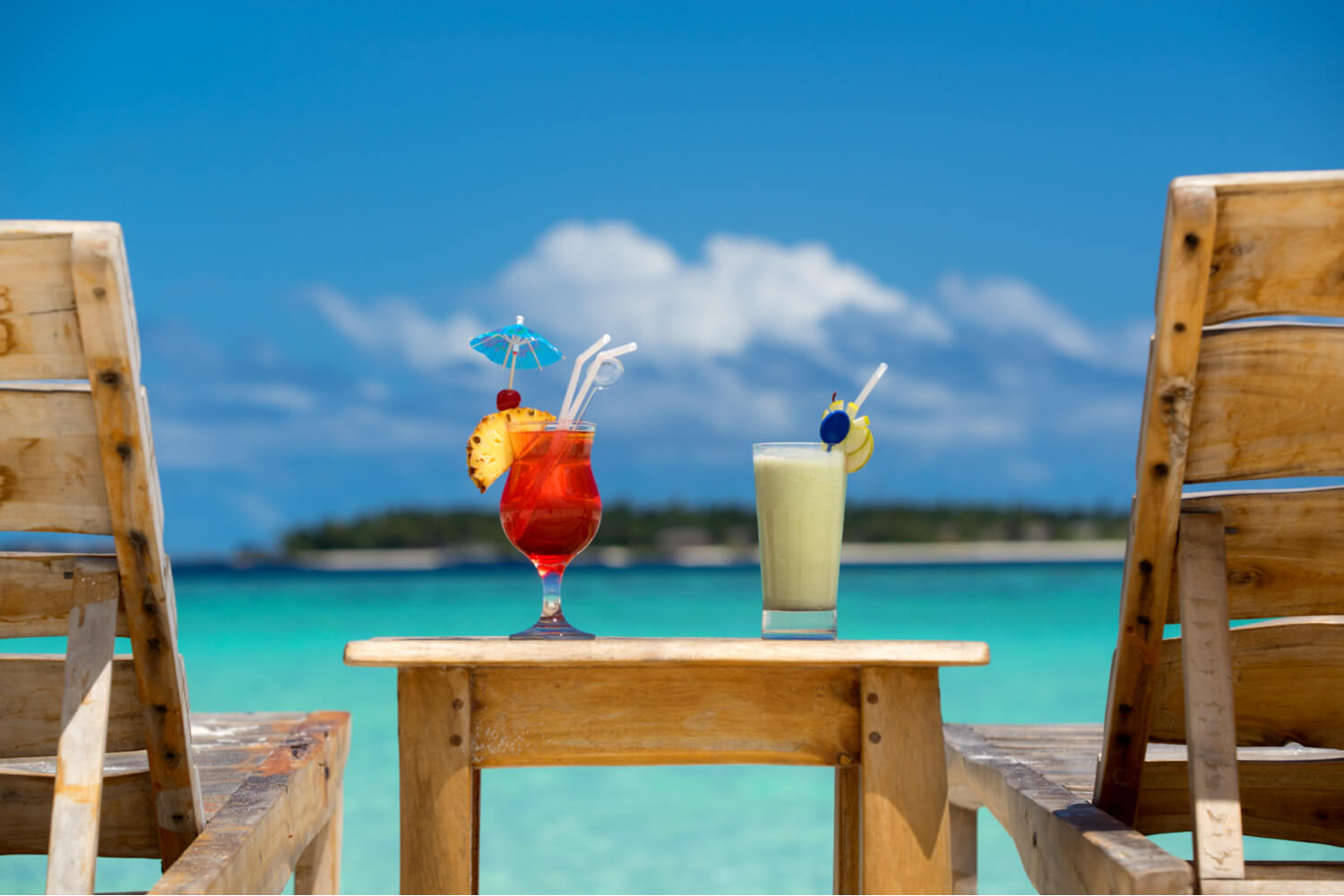 Pictures of cocktails at a luxury Bahamas villa.