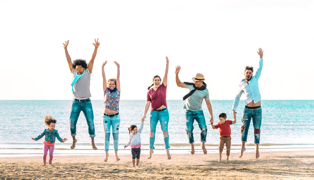 An image of a family enjoying their reunion at one of the top Bahamas vacation spots.