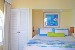 A bedroom at one of the top Bahamas villa resorts. 