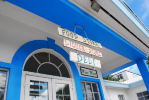 The grocery store on Paradise Island near local restaurants.