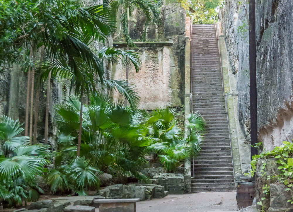 A view of Queen's Staircase, one of the top attractions in Nassau.