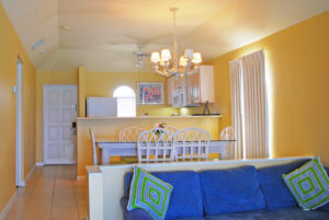 The living area of a Paradise Island resort to relax in after going on tours in Nassau, Bahamas.