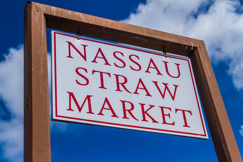 A sign at one of the best Nassau shopping spots.